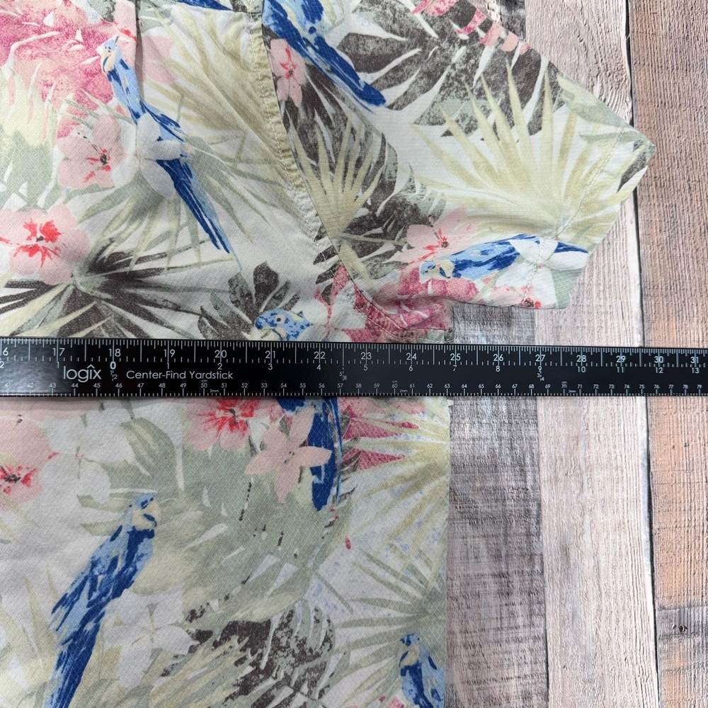 Tommy Bahama Shirt Men XL 100% Silk Hawaiian Green Tropical Parrot Camp Aloha - Picture 7 of 7